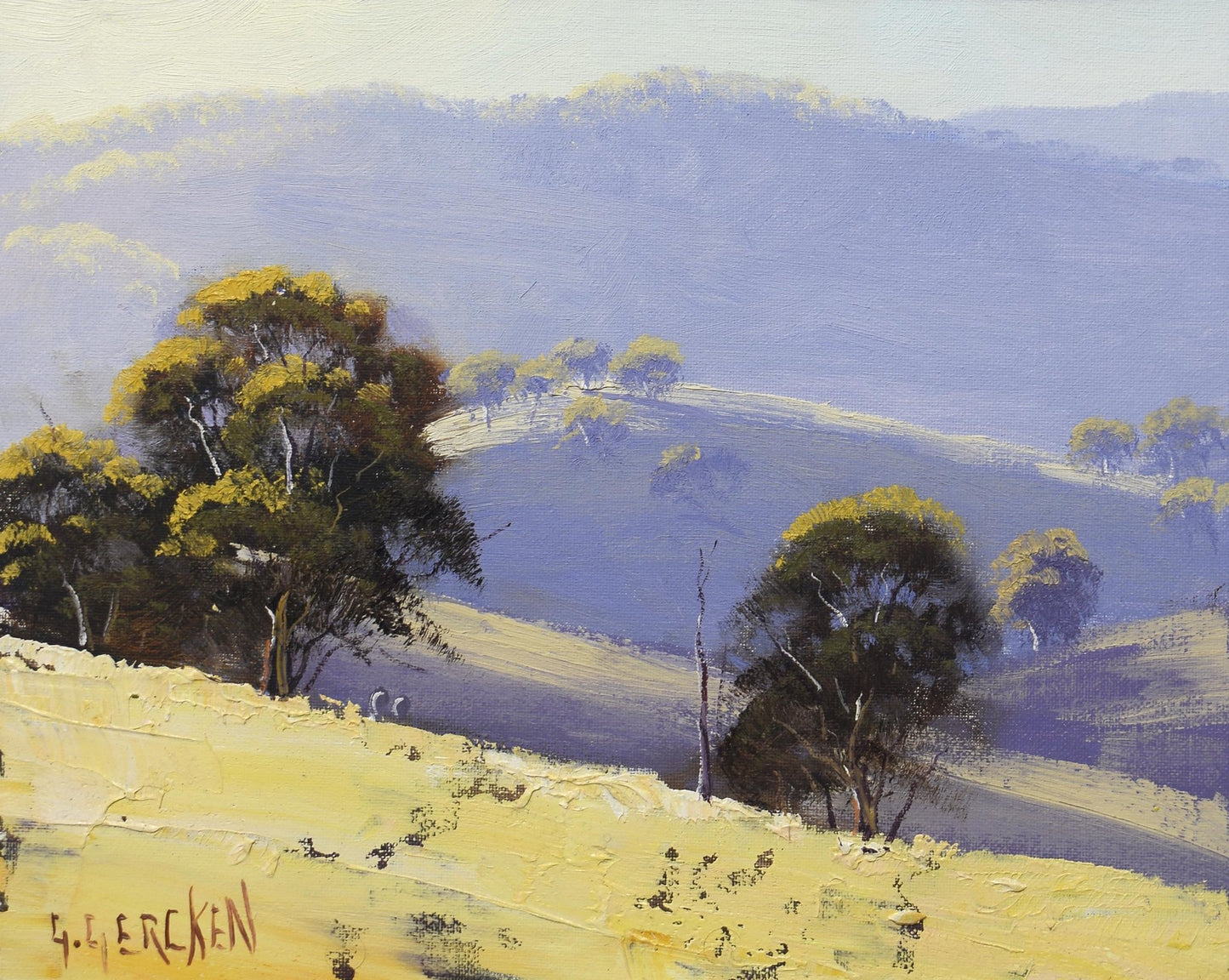 Summer landscape painting