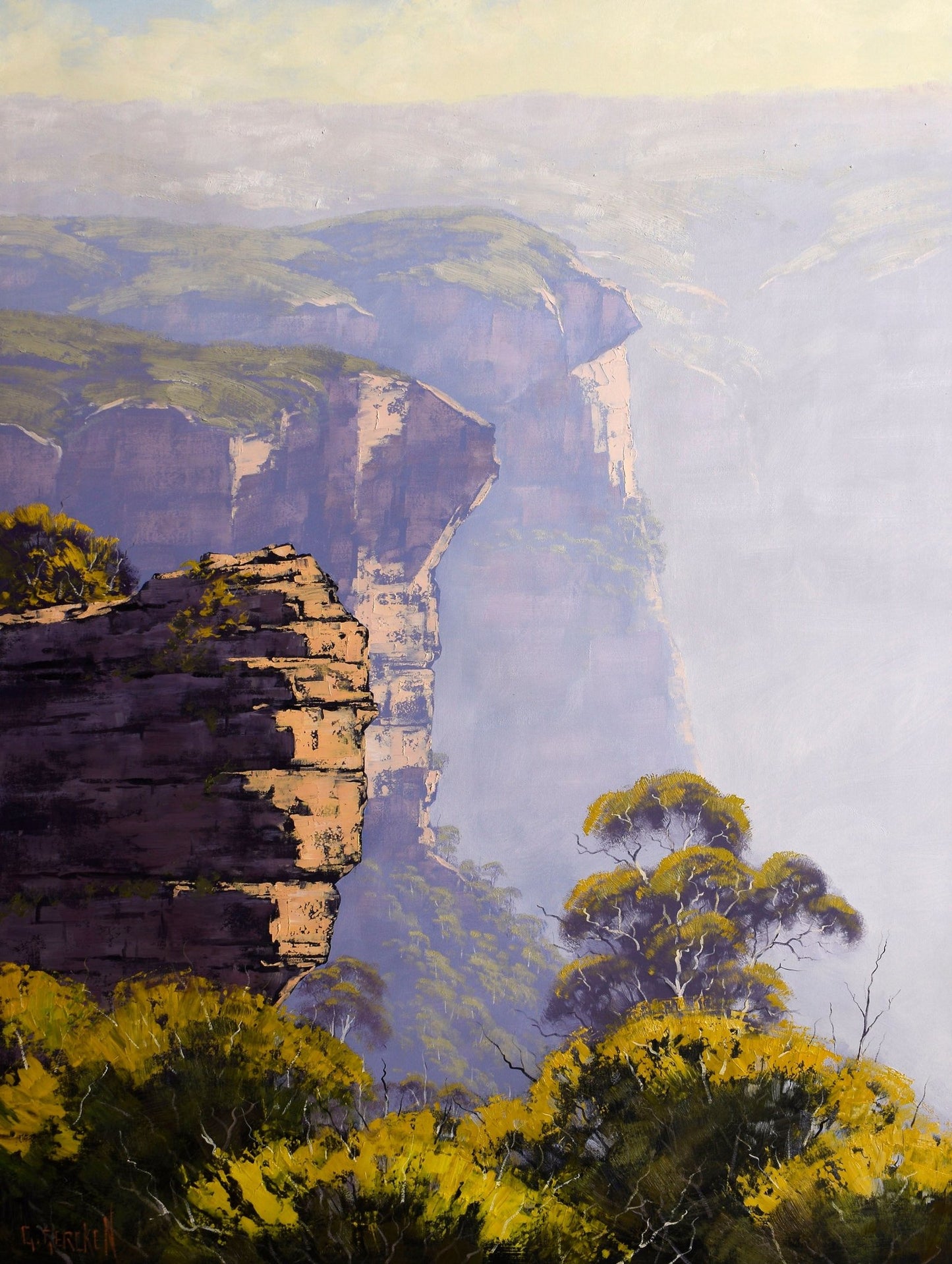 Large Blue Mountains oil Painting by Graham Gercken