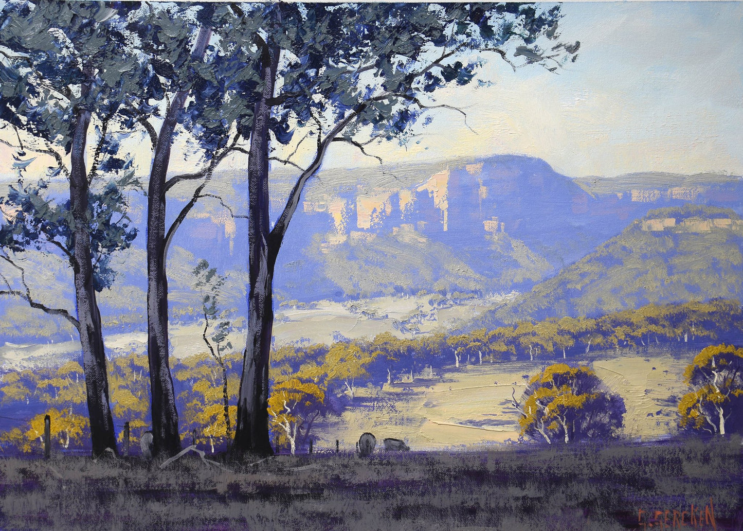 Framed Painting Capertee Valley nsw by Graham gercken