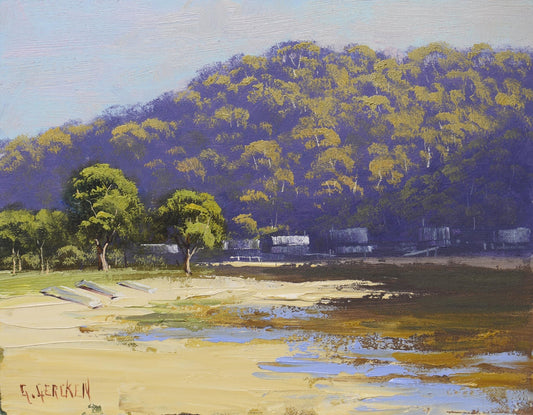 Framed Original painting Patonga beach  nsw