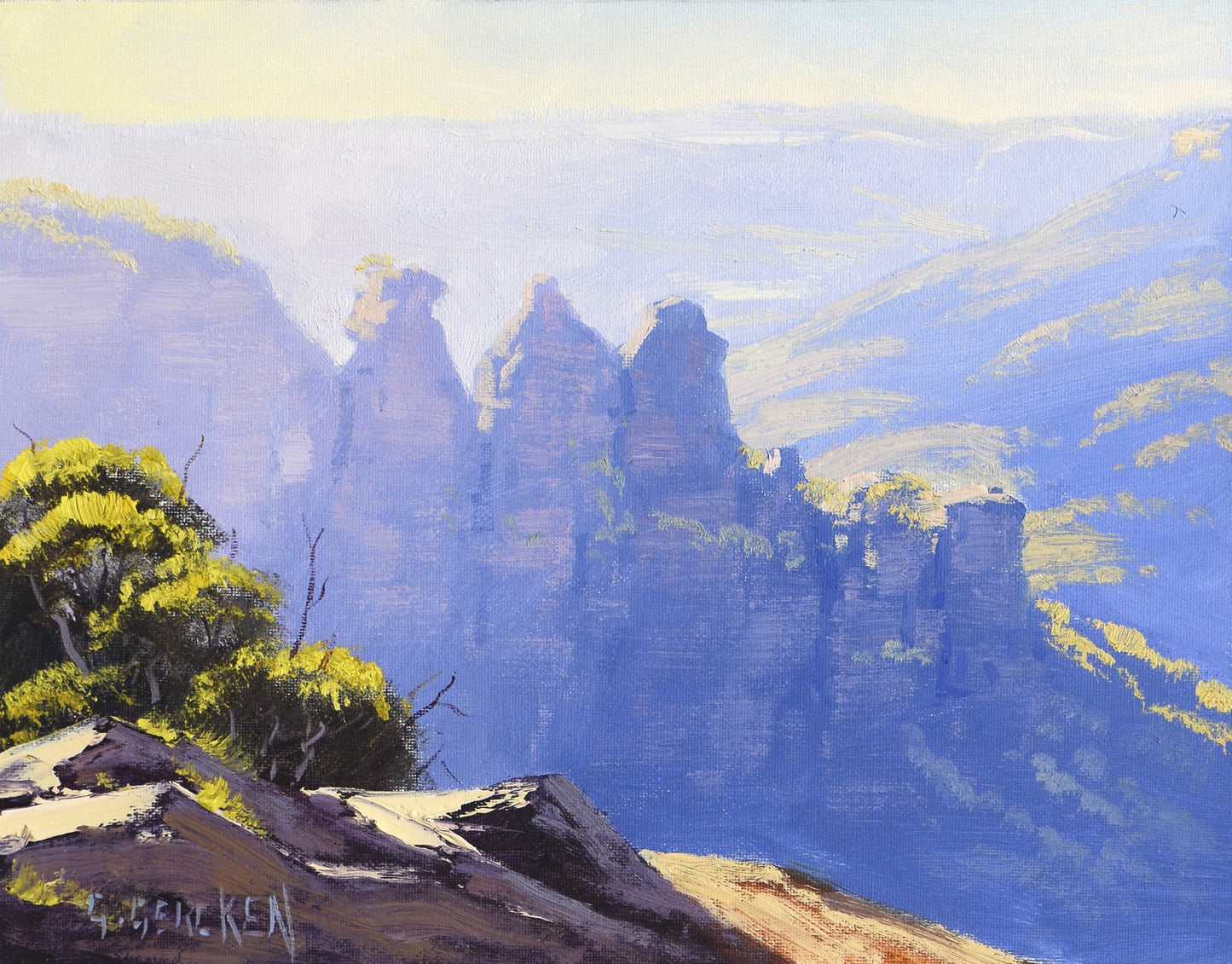 The Blue Mountains Three Sisters painting by Graham Gercken