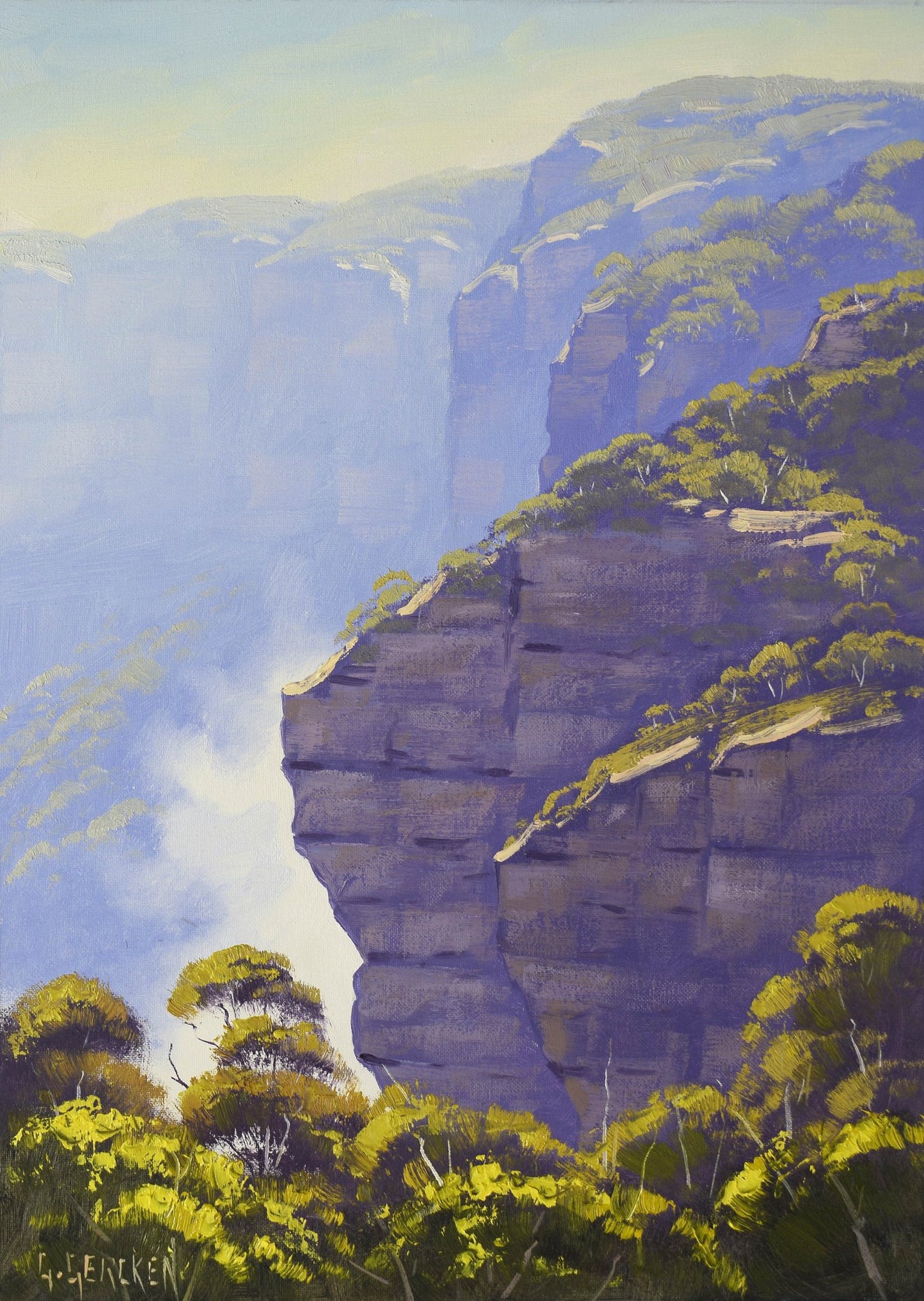 The Blue mountains Painting Katoomba Cliffs