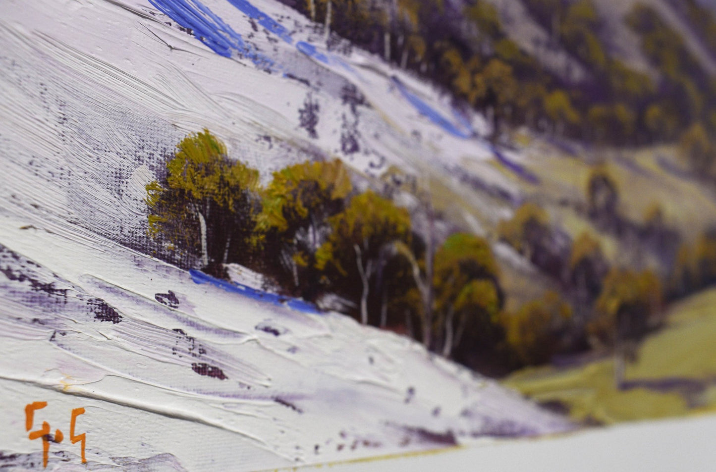 Australian Winter landscape snow Painting by Graham Gercken