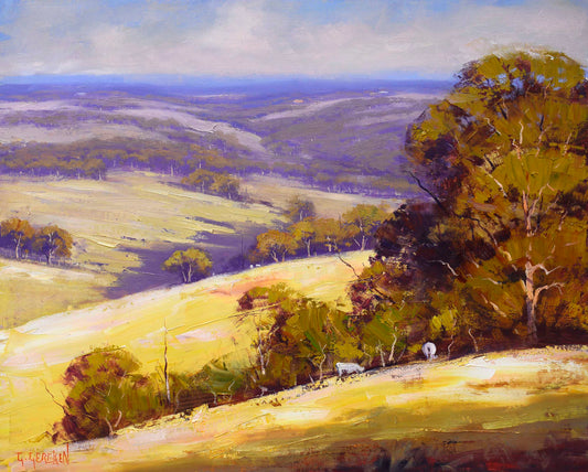 Australian dry summer landscape painting by Graham Gercken