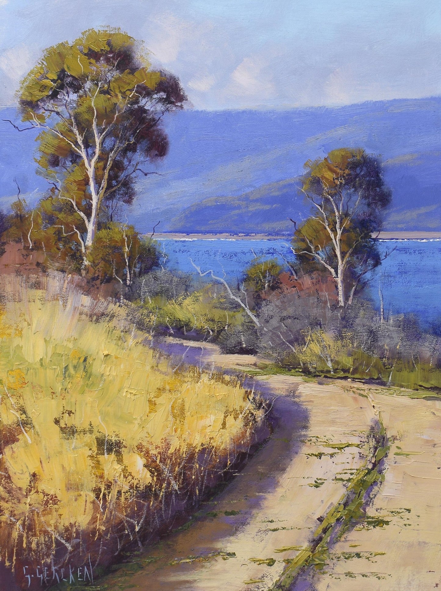 Summertime Snowy Mountains Original painting
