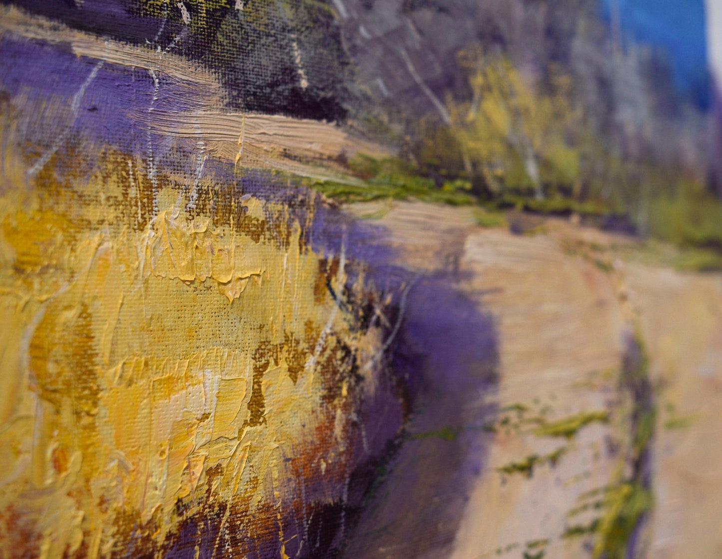 Summertime Snowy Mountains Original painting