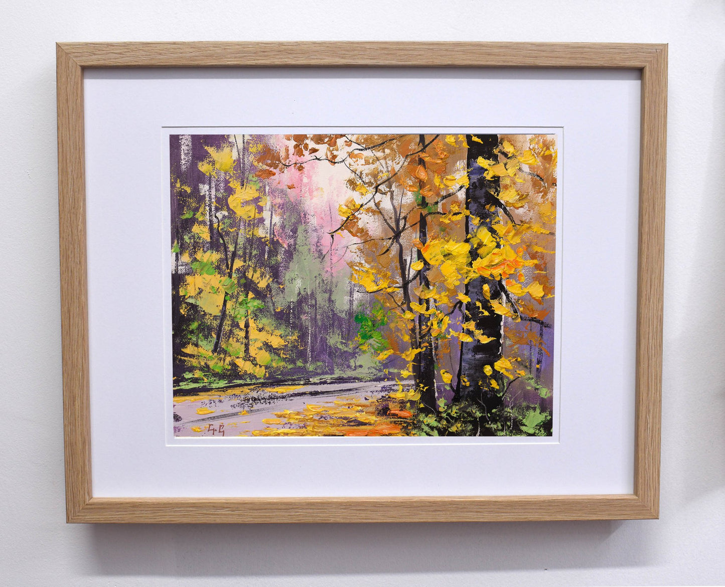 Autumn trees landscape painting - FREE SHIPPING