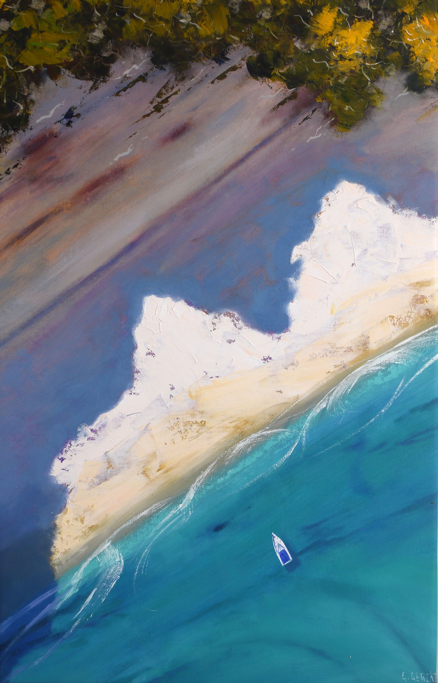 Drone Beach Art oil painting by Graham Gercken