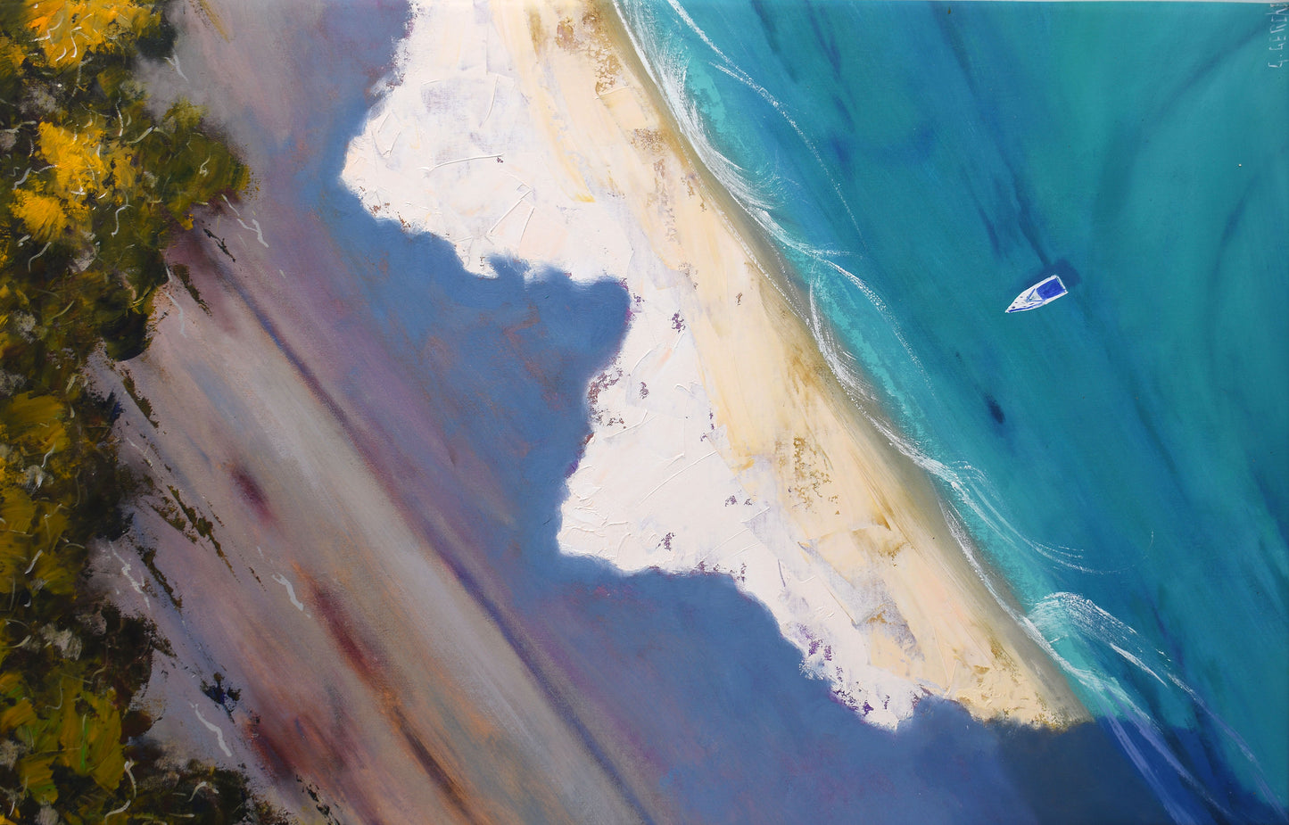 Drone Beach Art oil painting by Graham Gercken