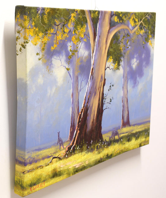 Eucalyptus trees Australian landscape oil painting