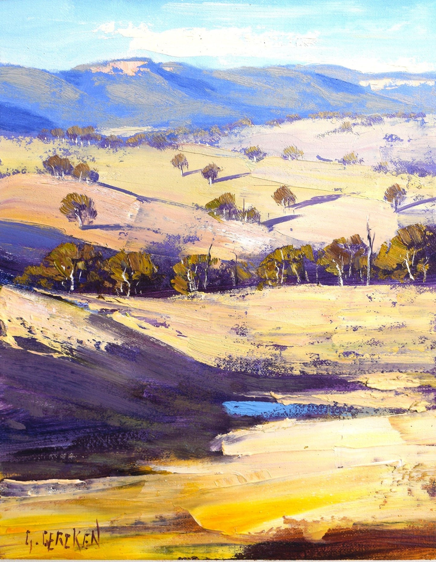 Golden Summer Landscape  painting Australia by Graham Gercken