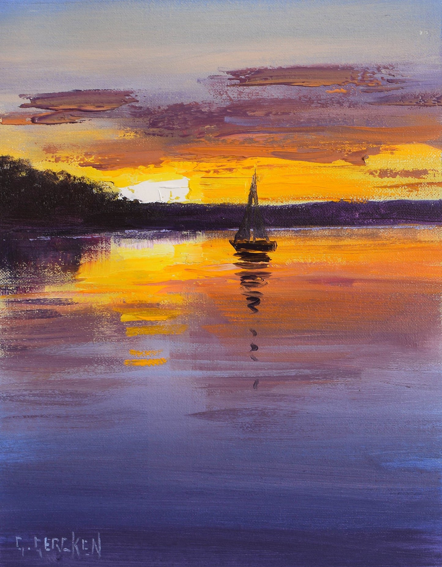 Ocean Sunset Painting