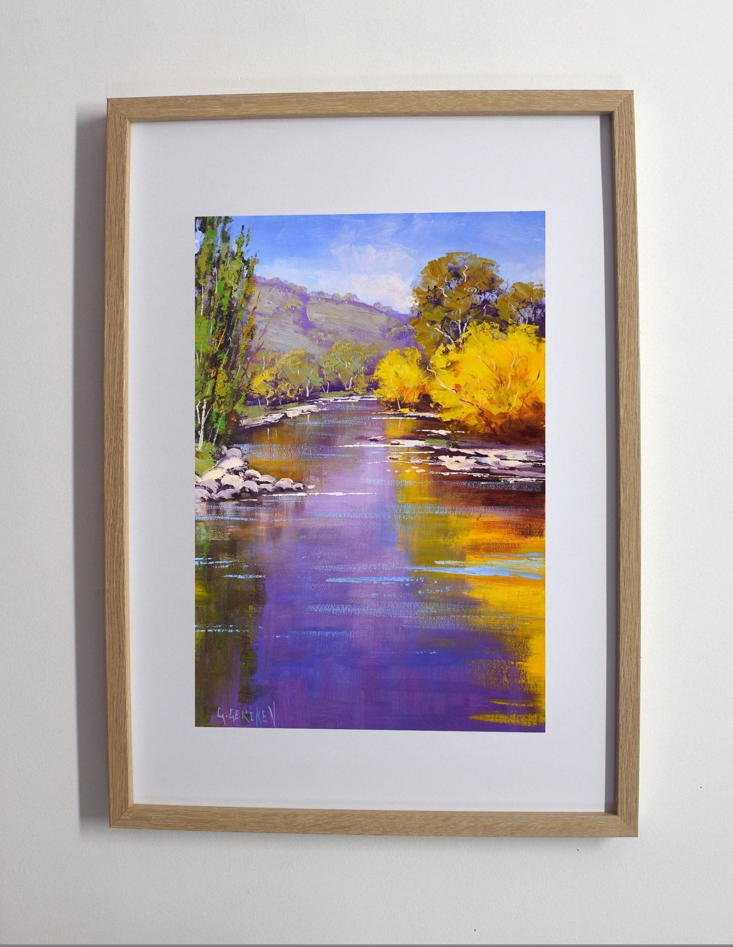 Autumn Painting Tumut River by Graham Gercken