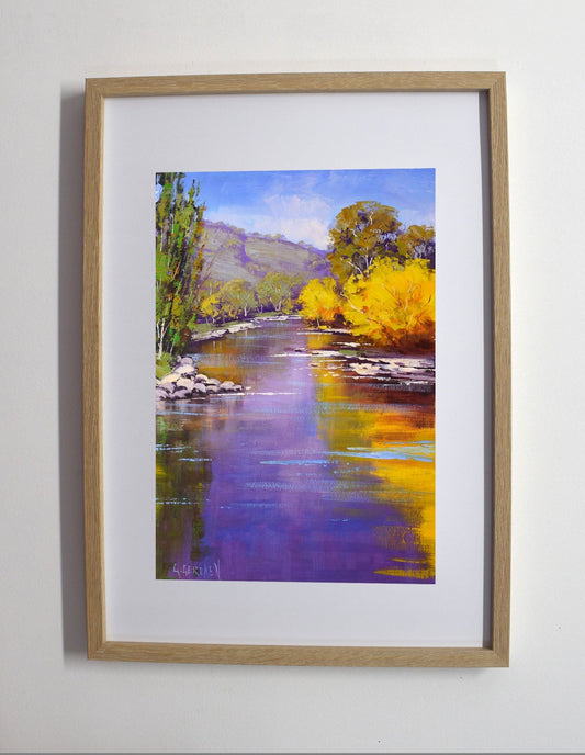 Autumn Painting Tumut River by Graham Gercken