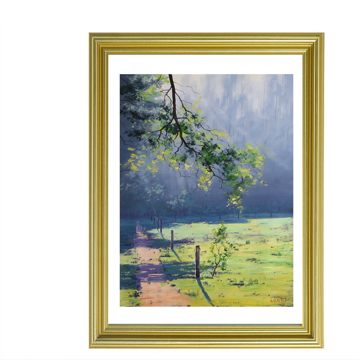 Green Forest Path Original oil painting