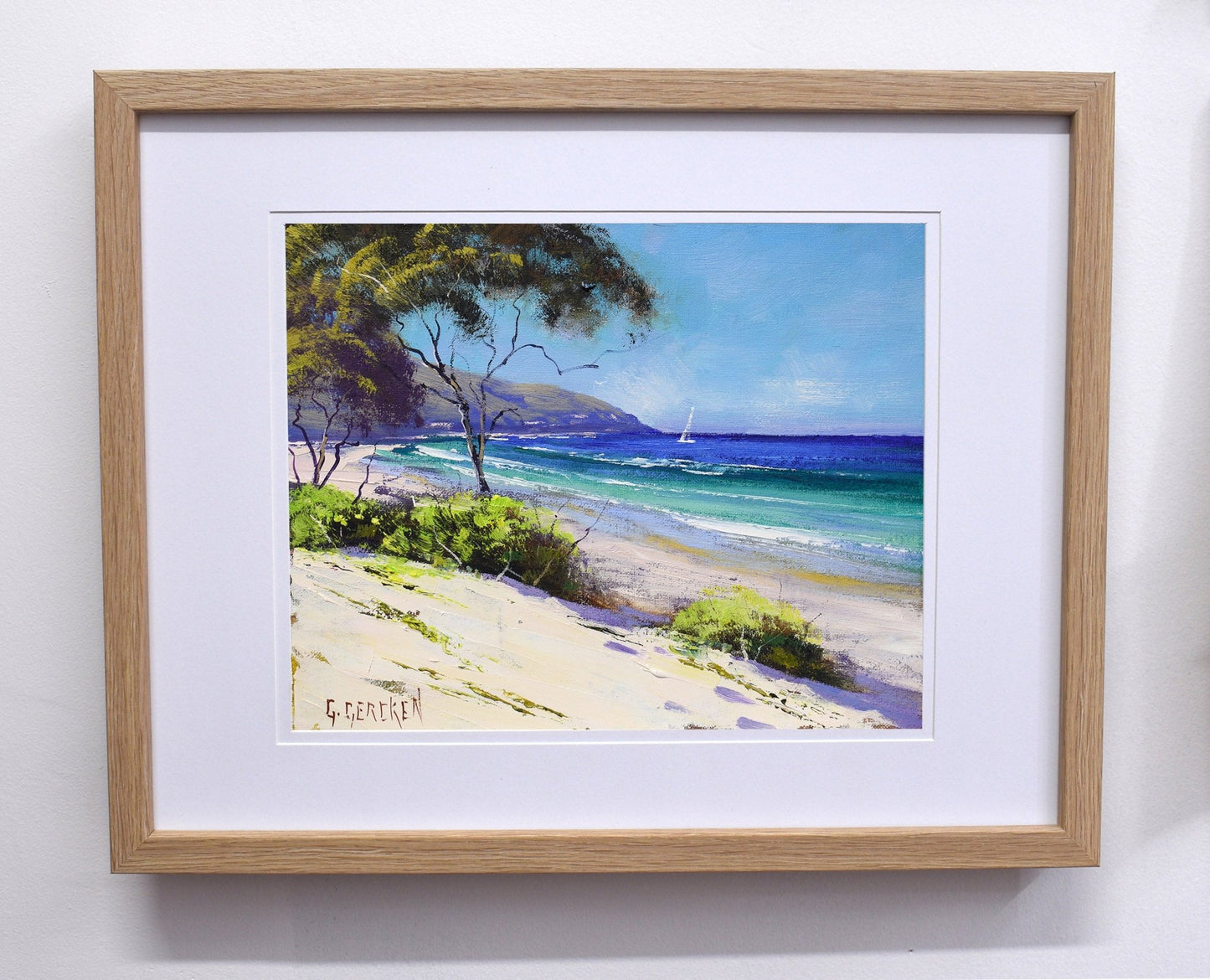 Port Stephens  Framed beach oil painting by Graham Gercken