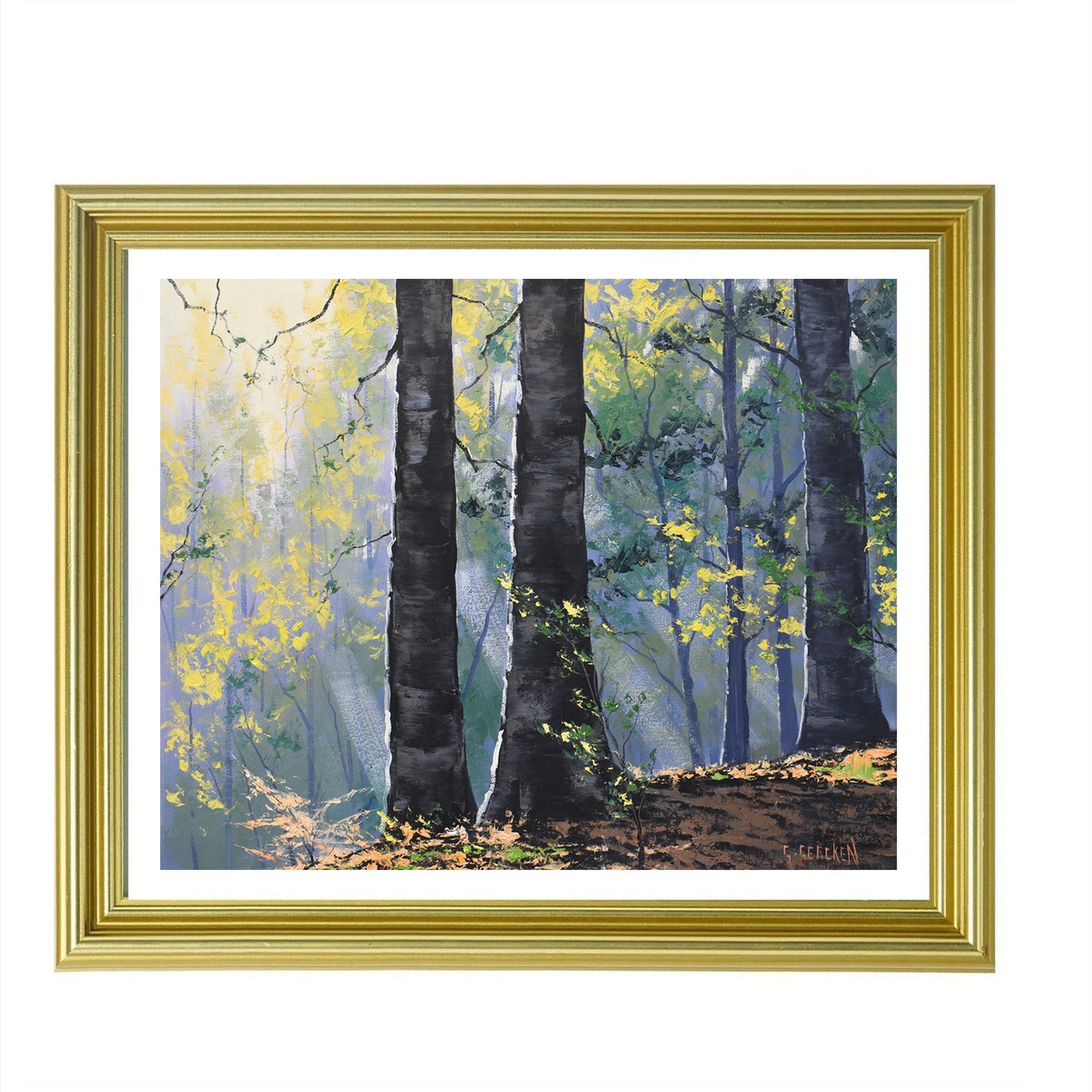 Forest trees Original Oil Painting Ready to hang By G. Gercken