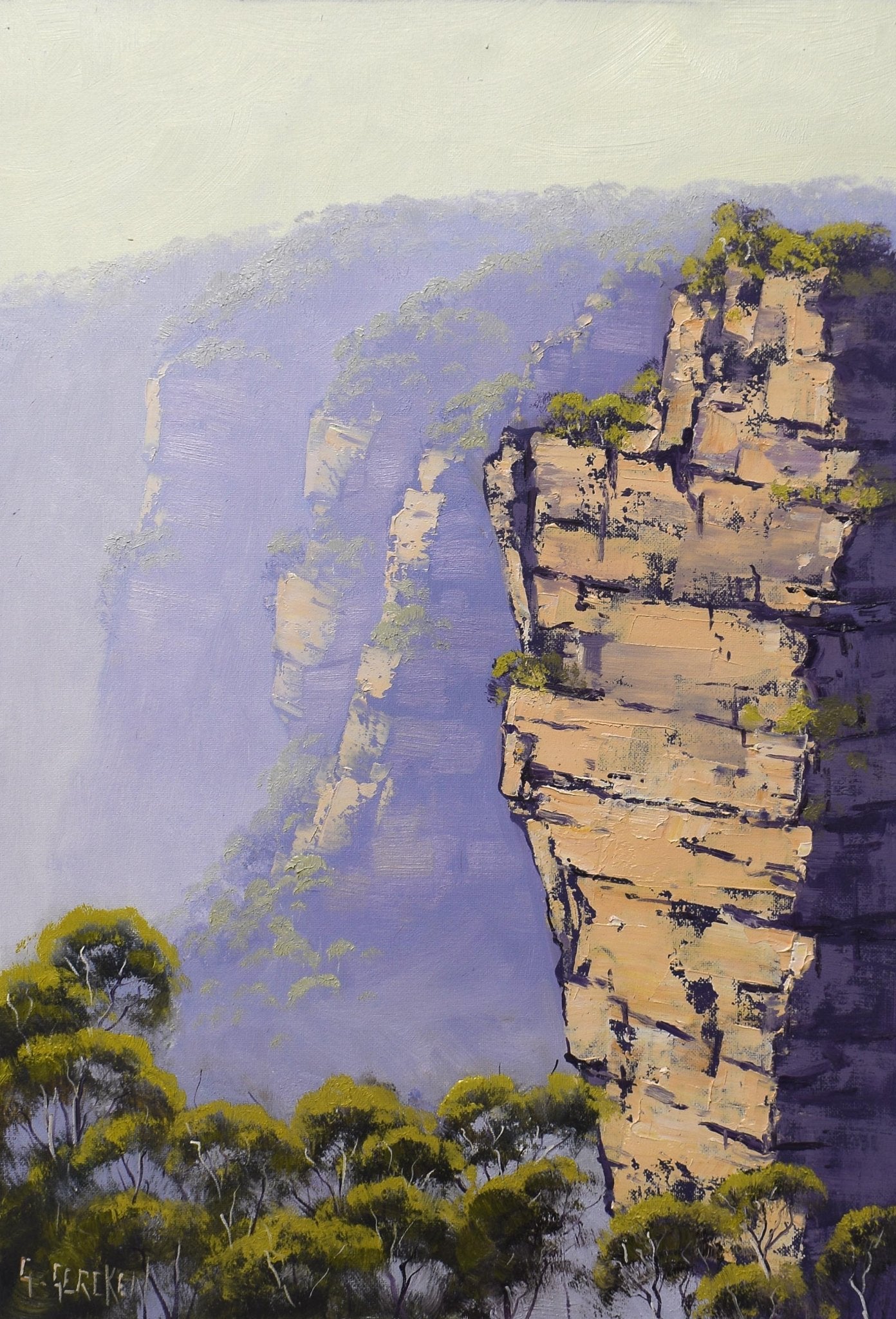 The Blue Mountains Cliffs original painting