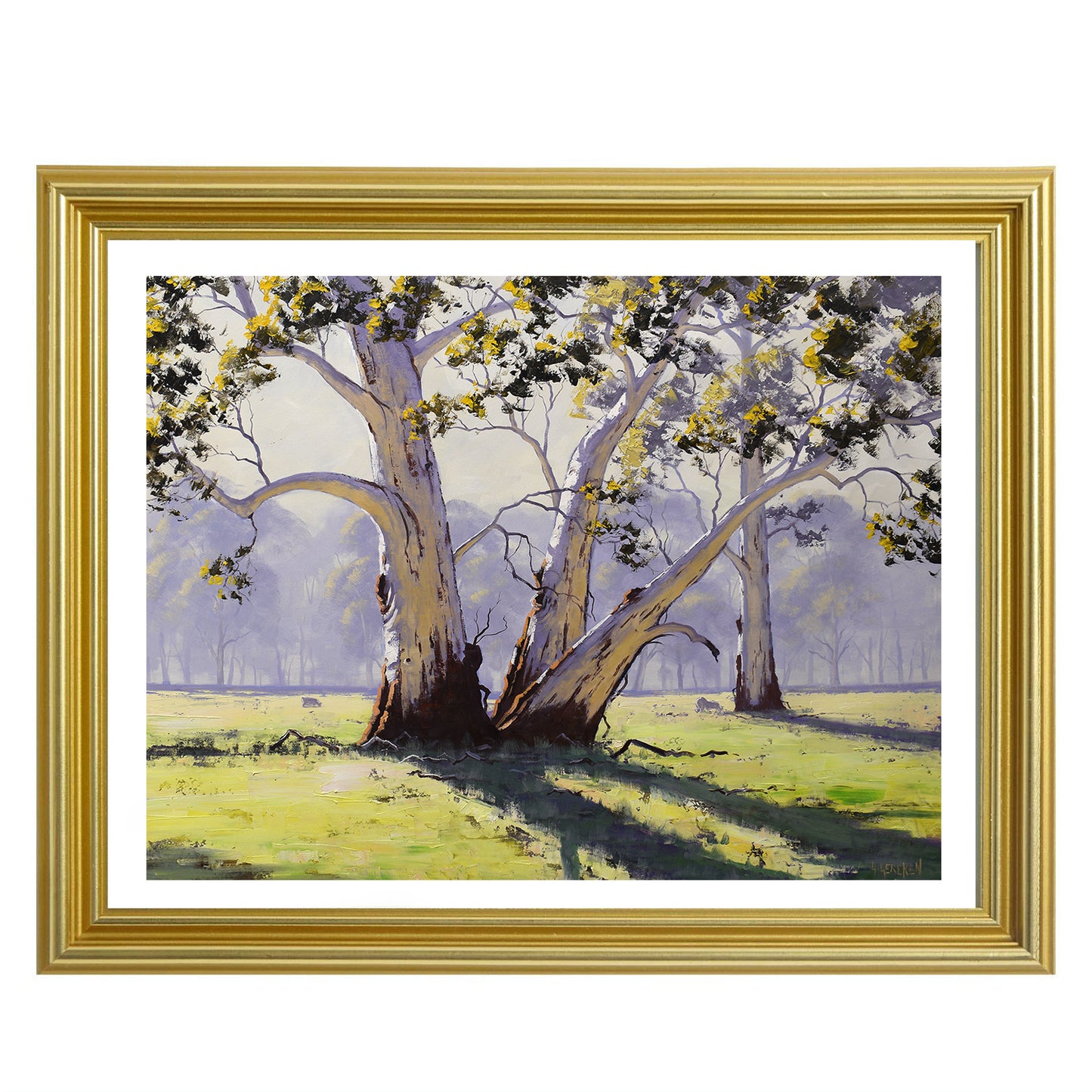 Large Gum trees Painting  Australian Landscape