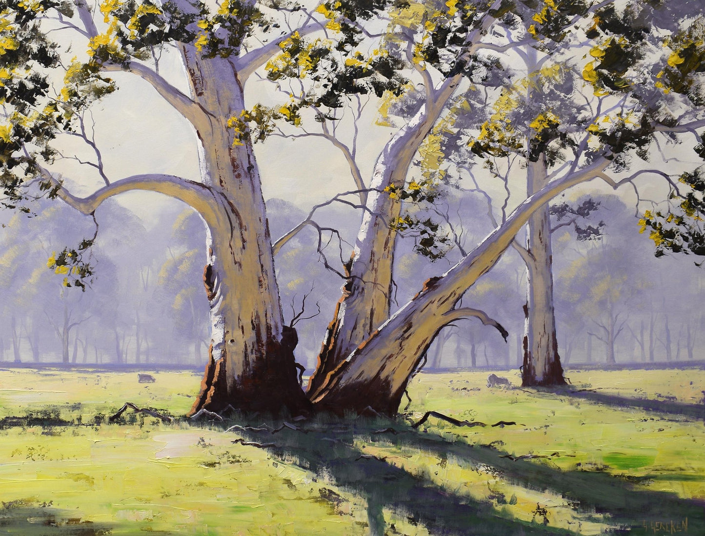 Large Gum trees Painting  Australian Landscape