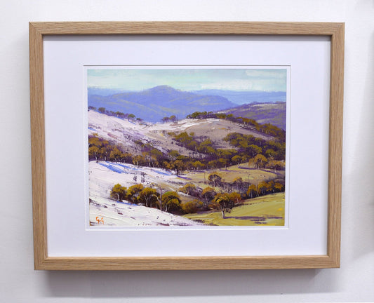 Australian Winter landscape snow Painting by Graham Gercken