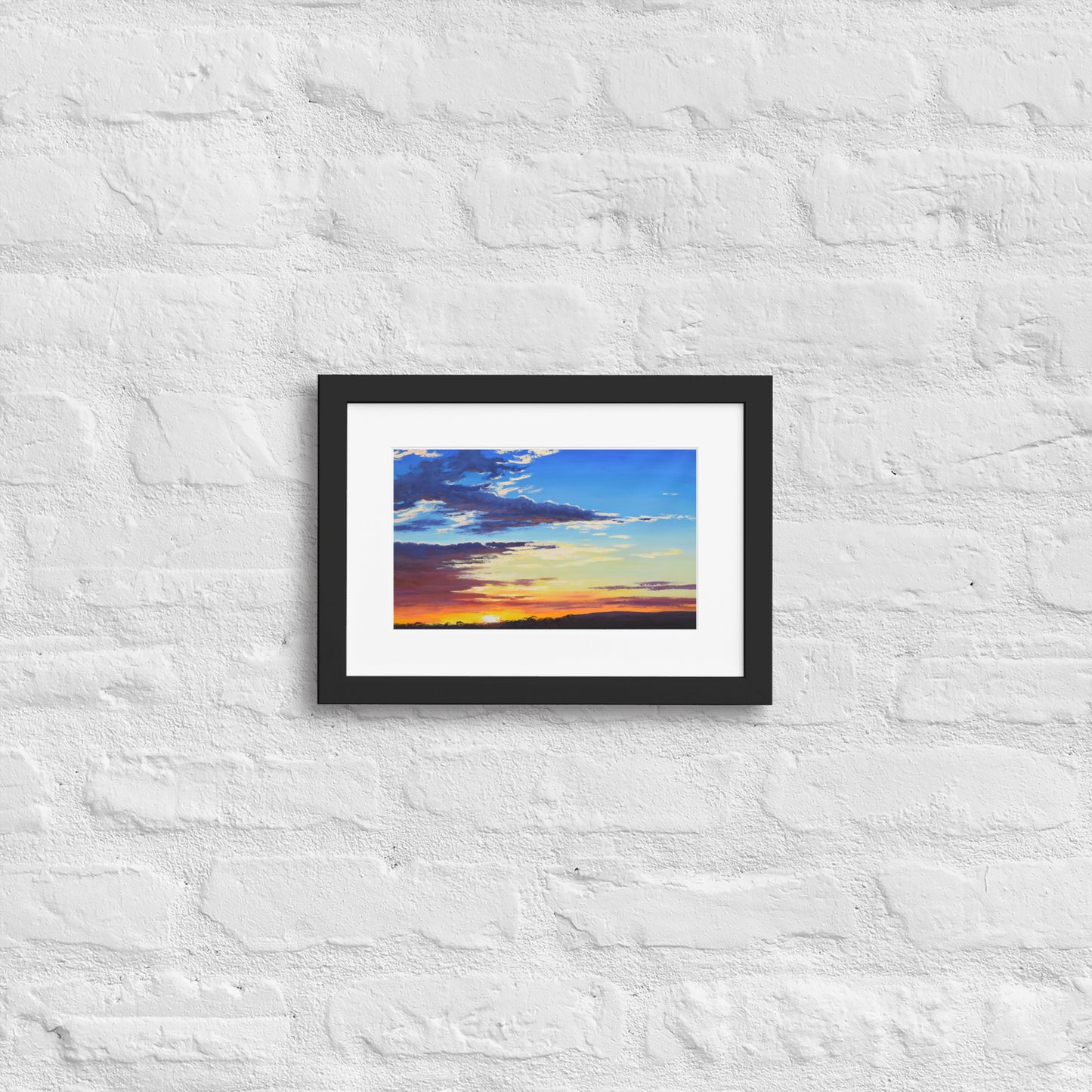 country Sunset Framed Print With Mat