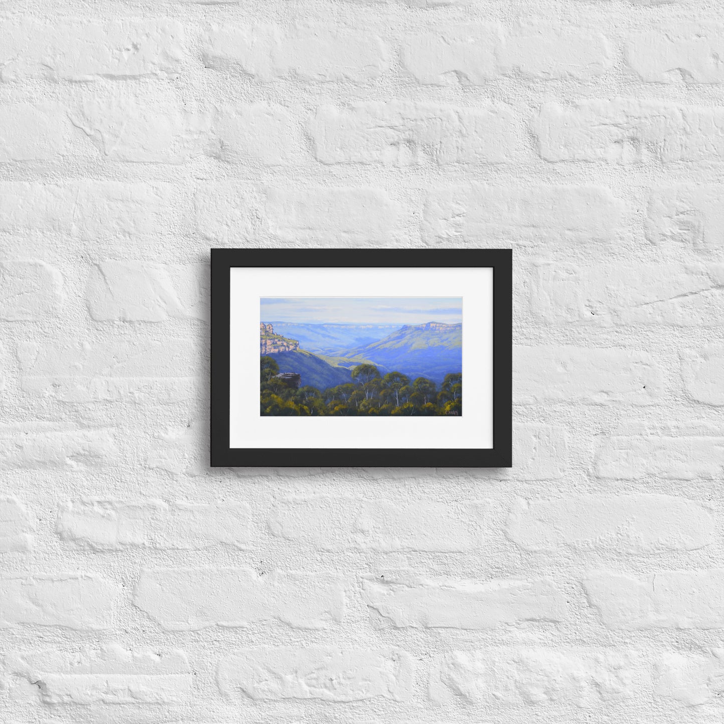 The Blue Mountains Three sisters Framed print With Mat