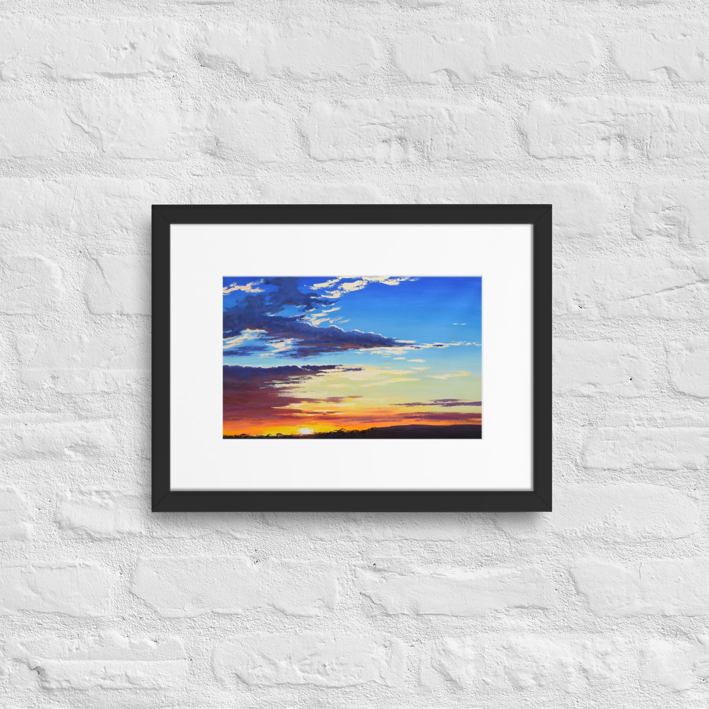 country Sunset Framed Print With Mat