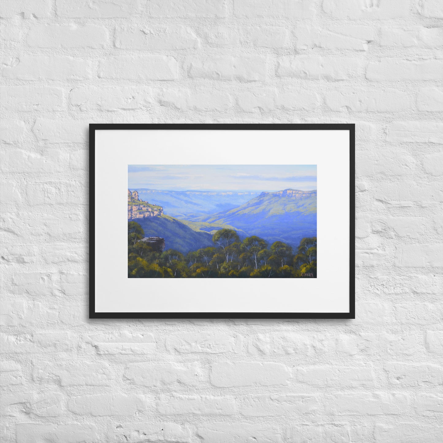 The Blue Mountains Three sisters Framed print With Mat