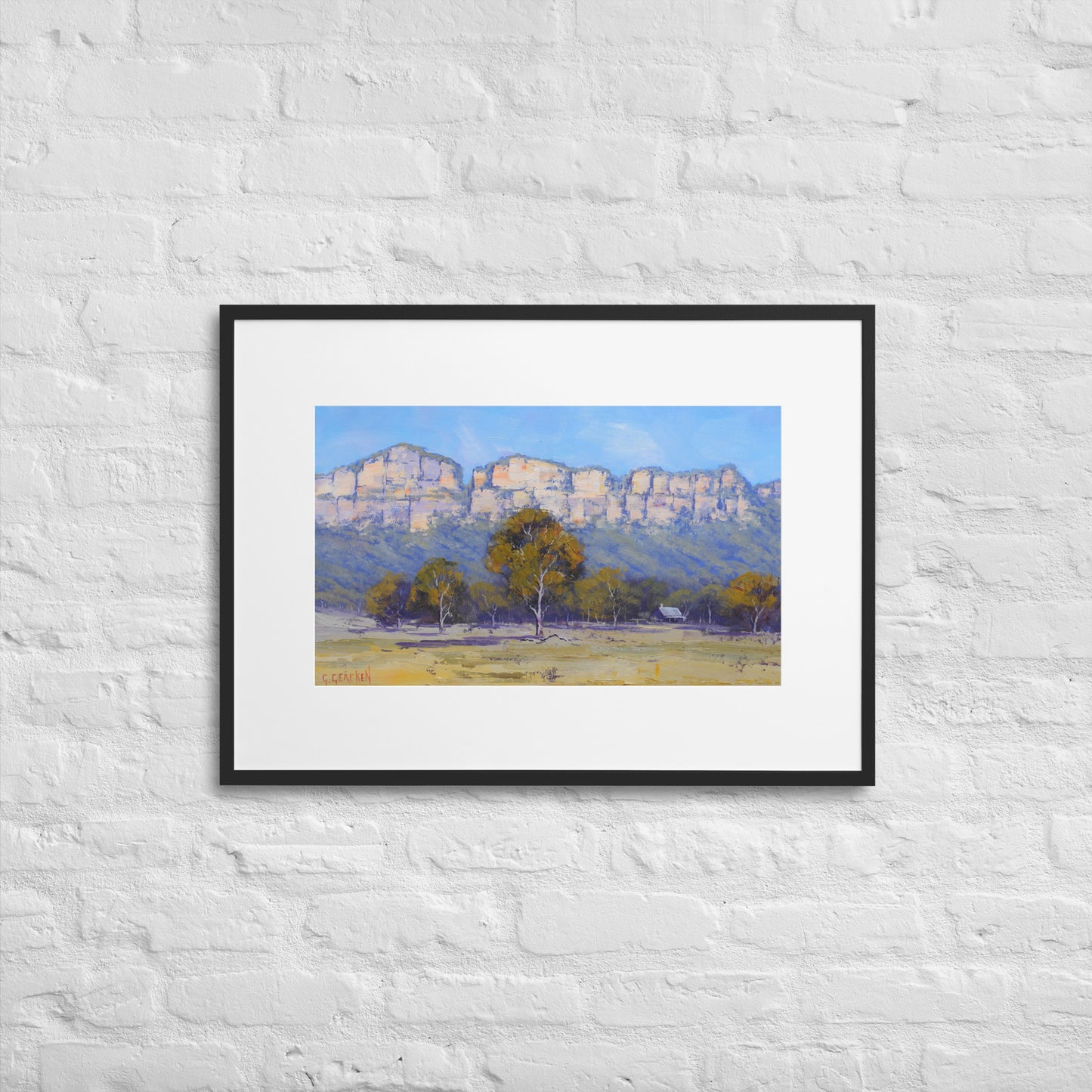 Mountain Landscape Capertee Cliffs Framed Print With Mat