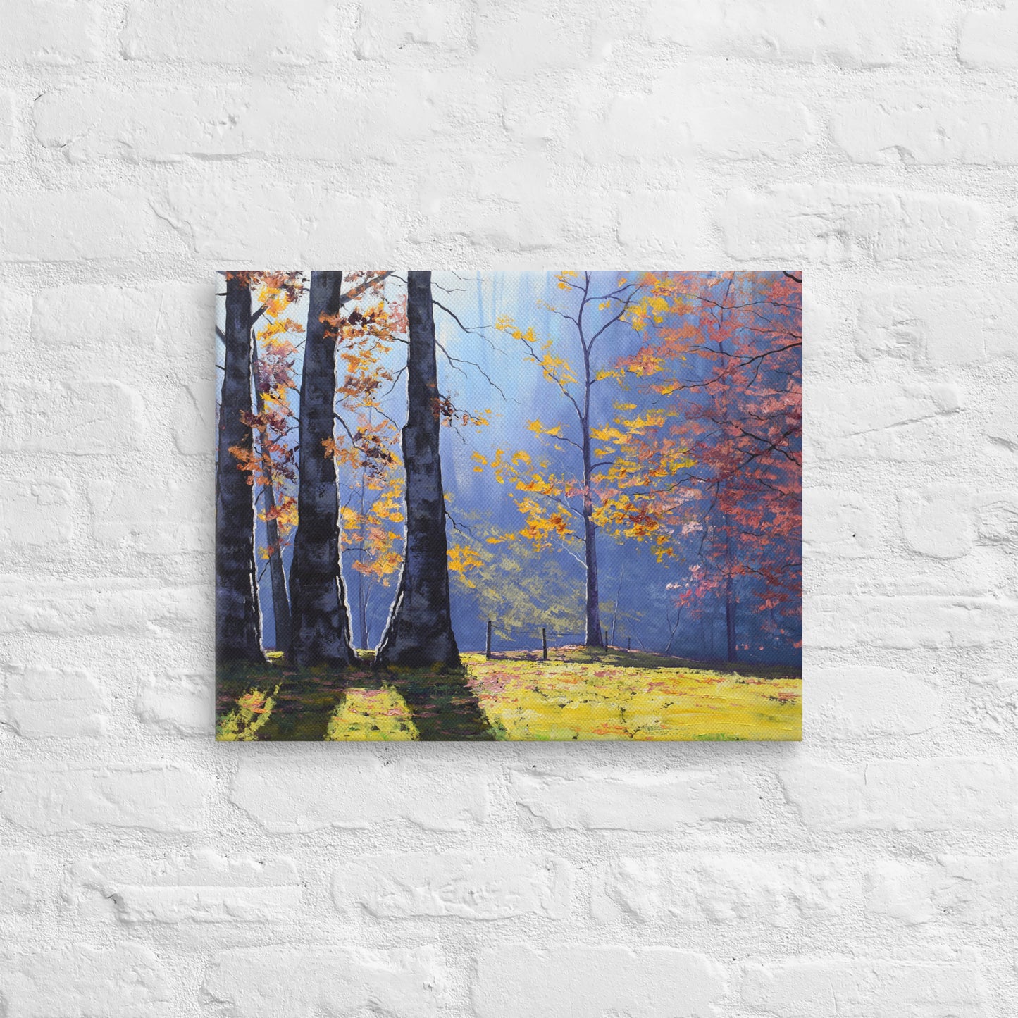 Autumn forest trees Stretched canvas print