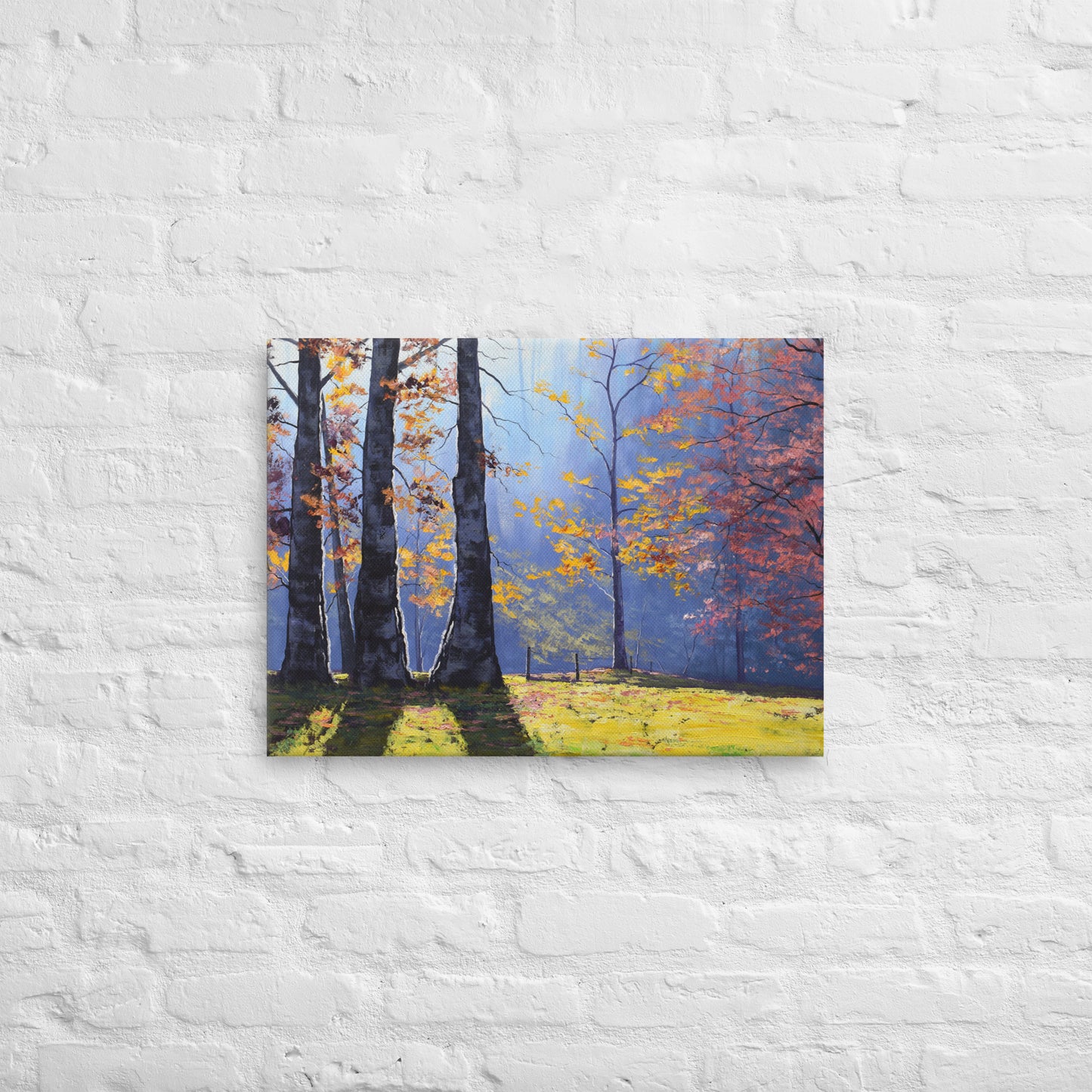 Autumn forest trees Stretched canvas print