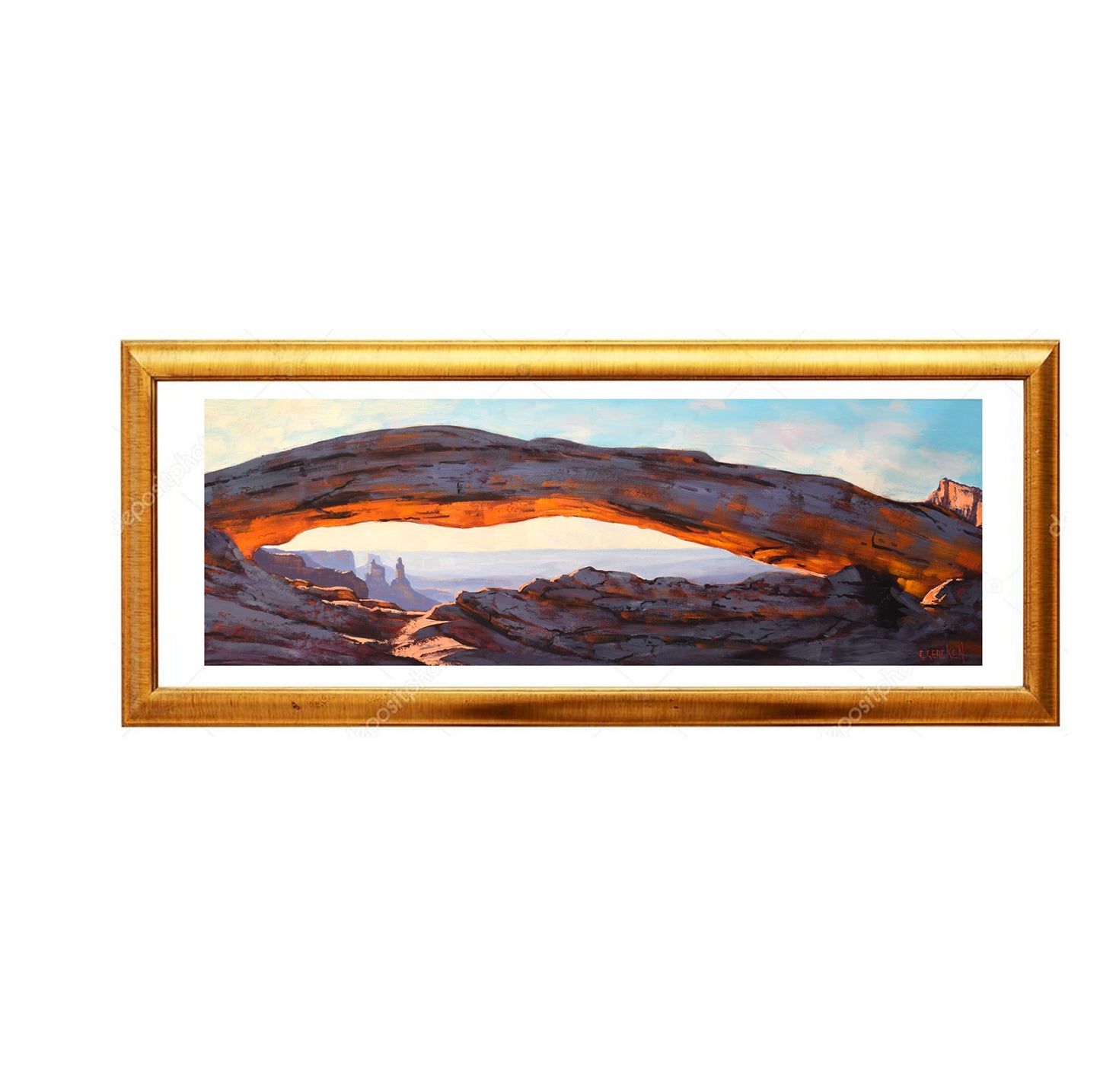 Mesa arch Sunrise Original oil painting Utah large Desert landscape Vista view