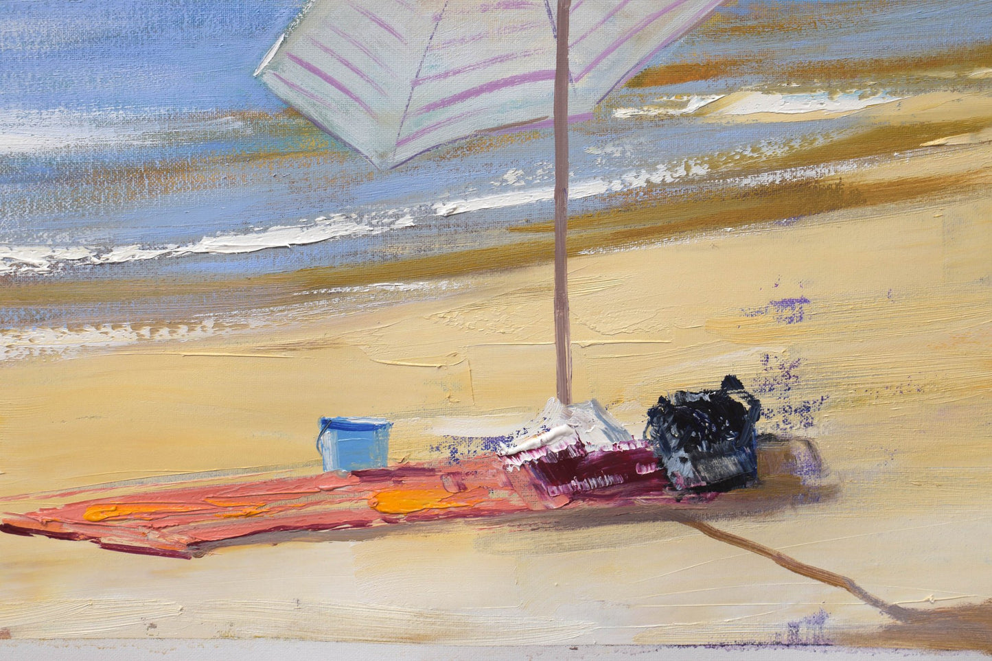 Summer Beach Day Australia original oil painting