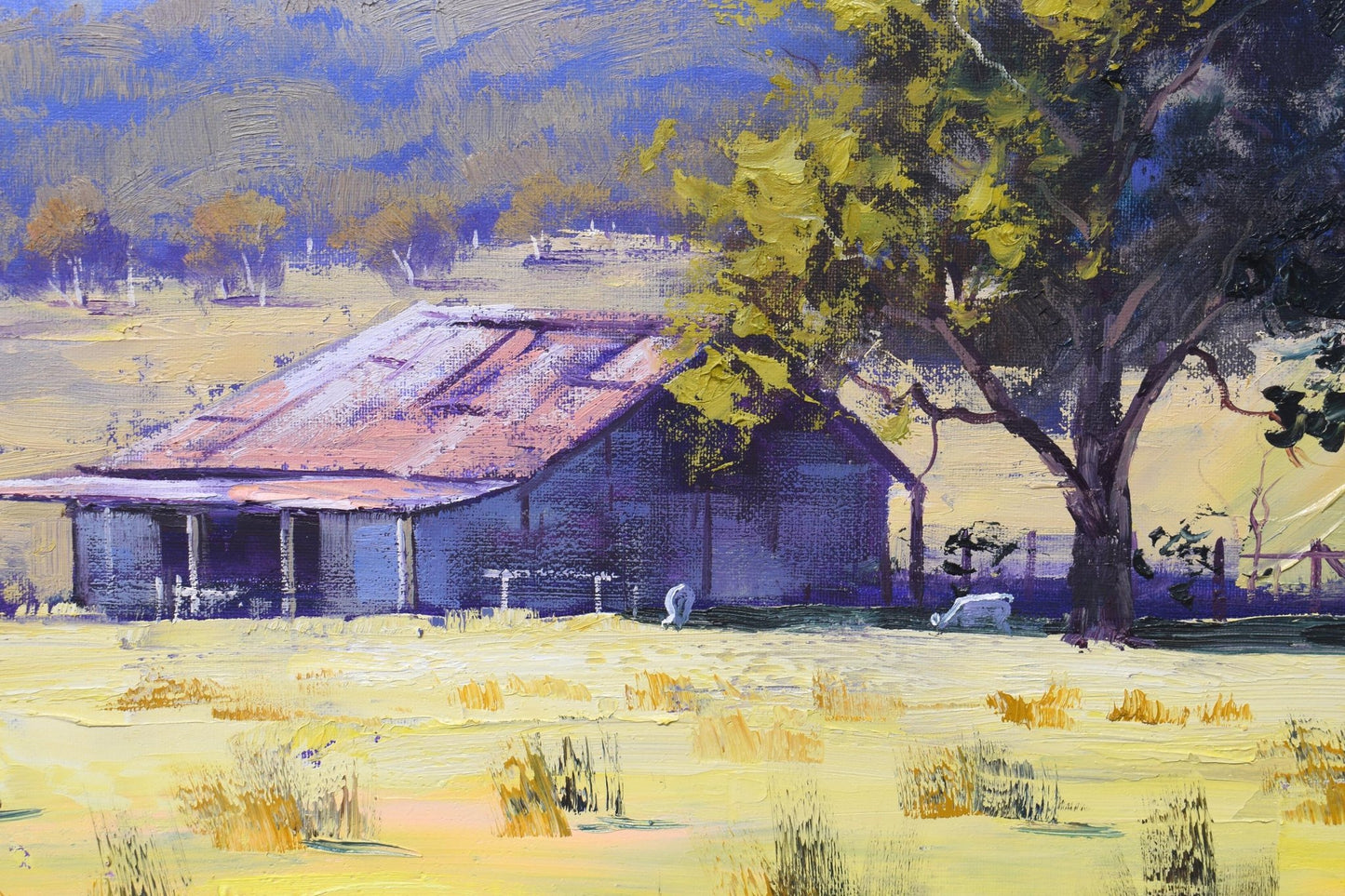 Original oil painting Farm shed Hartley the Blue mountains Australia landscape