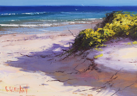 Framed Beach Art Original oil painting