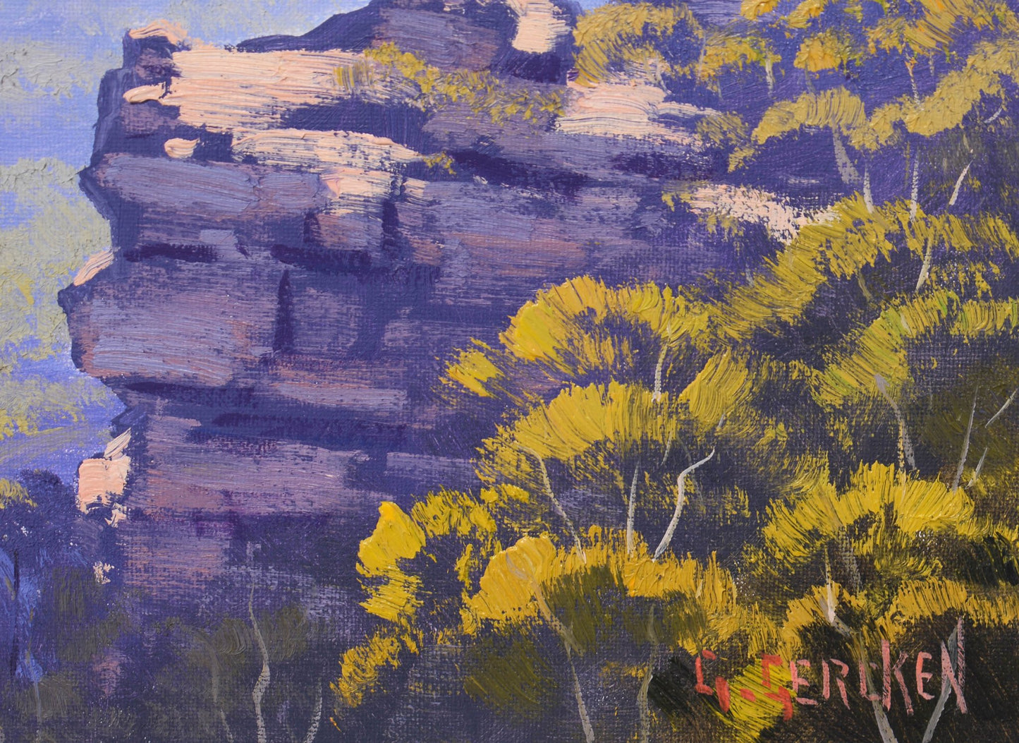 Oil Painting of the Majestic Blue Mountains Katoomba