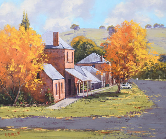 Carcoar Historic town in Autumn Colors , Australian impressionist Landscape by G. Gercken