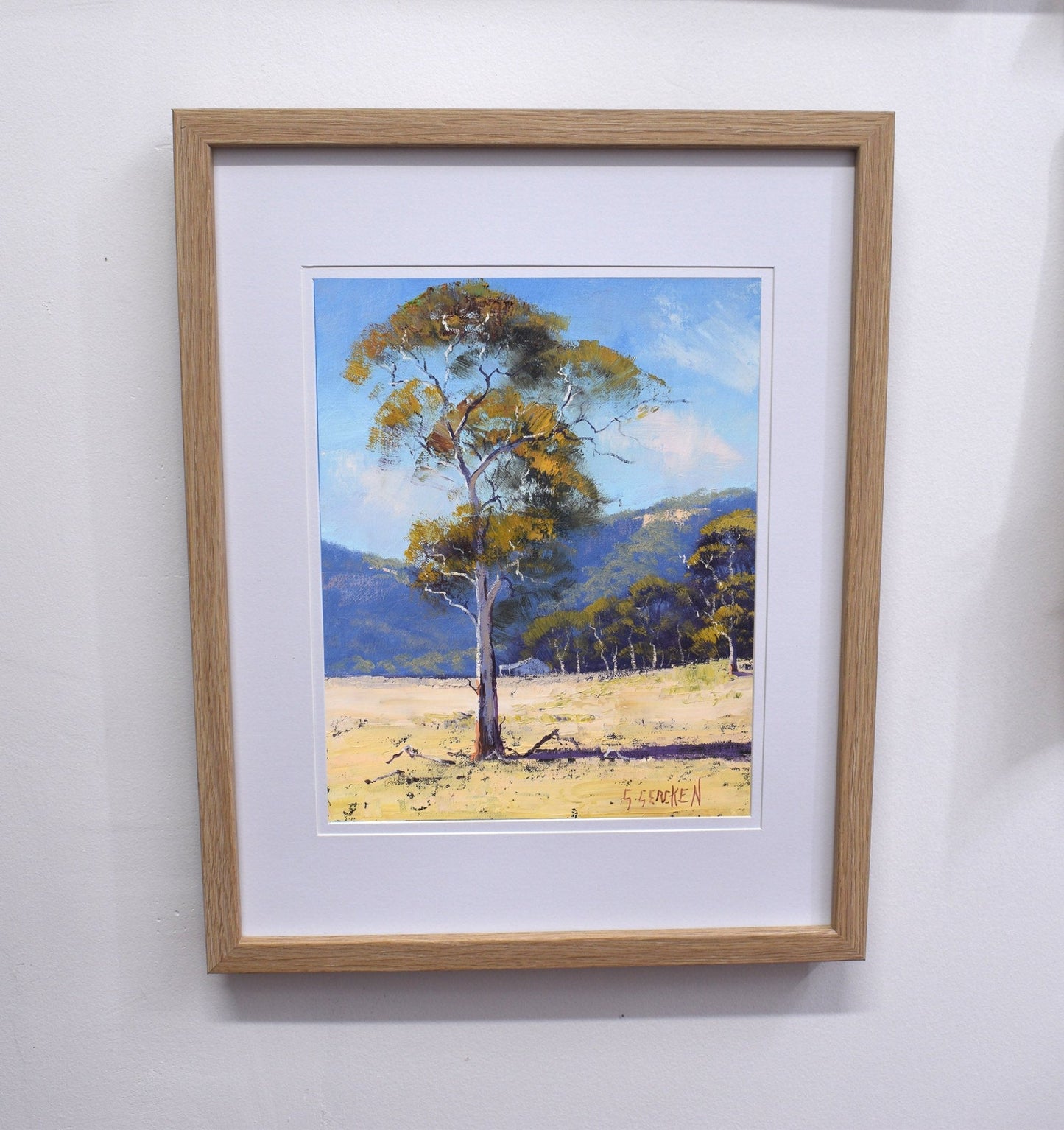 Framed Summer Gum Tree Hartley Oil Painting