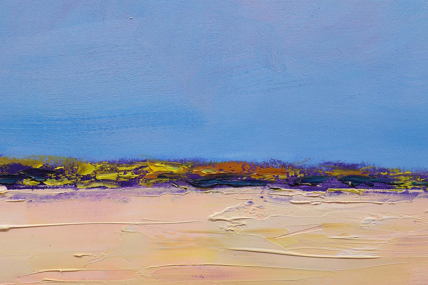 Impressionist Beach Painting of Sky land and sea
