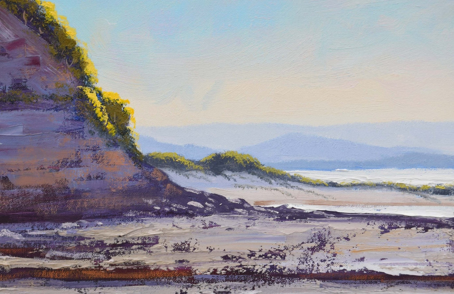 Newcastle Swansea Headland coastal oil painting