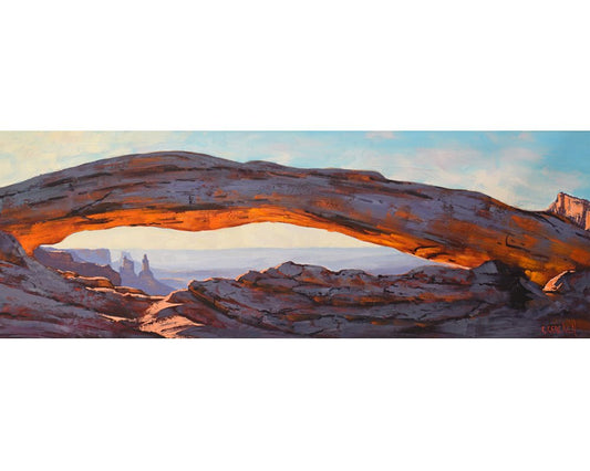 Mesa arch Sunrise Original oil painting Utah large Desert landscape Vista view