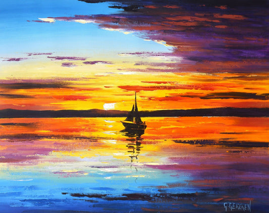 OCEAN SUNSET oil Painting